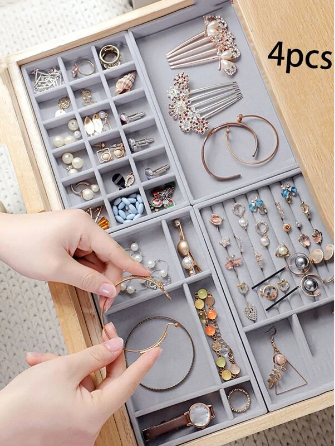 Pack 4 plateaux a bijoux