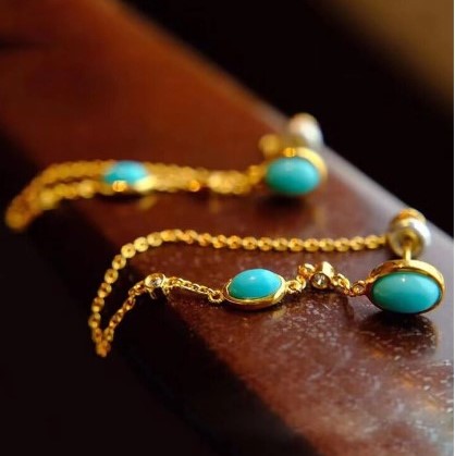 Boucles d'oreilles design turquoise