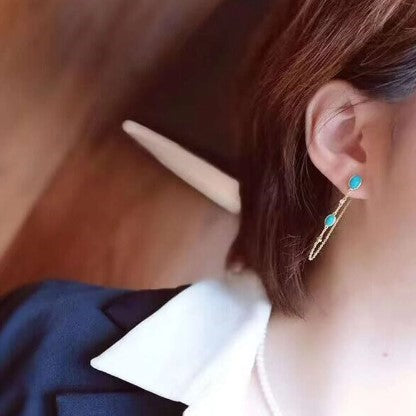 Boucles d'oreilles design turquoise