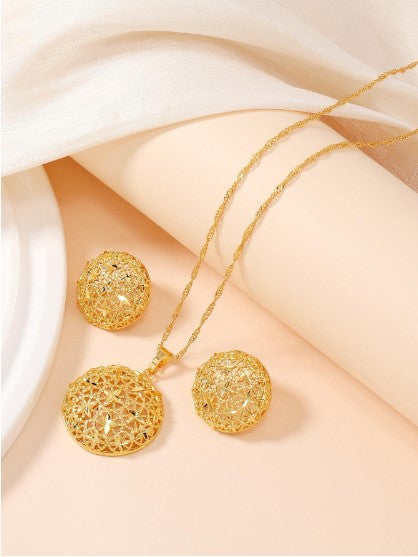 Ensemble de bijoux d'ouverture 3 pièces/ensemble avec un design rond en cuivre